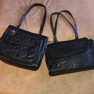 Two vegan leather patchwork satchels duo 👜👍🏼